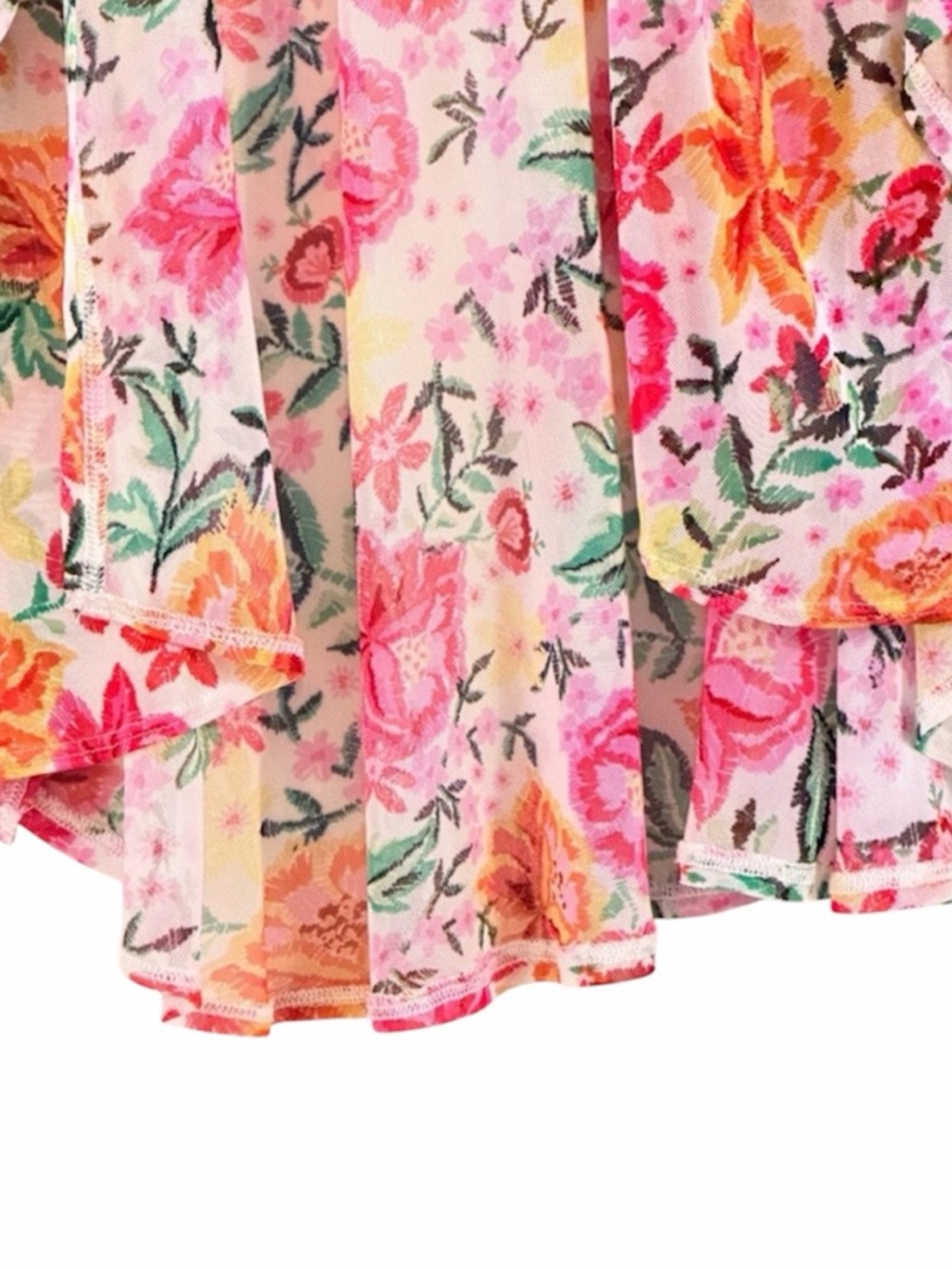 Avenue Floral Kimono Cardigan Open Front Duster Size 14/16 - Picture 5 of 11